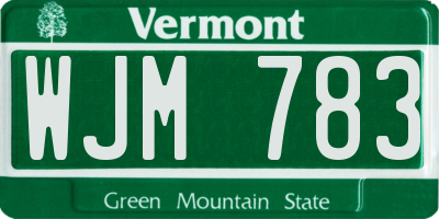 VT license plate WJM783