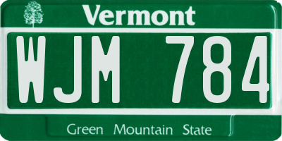 VT license plate WJM784