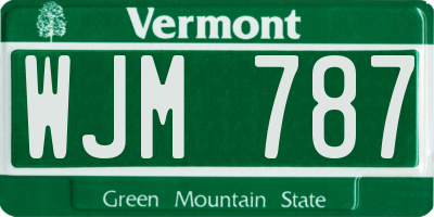 VT license plate WJM787