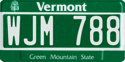 VT license plate WJM788