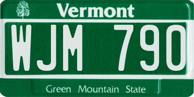 VT license plate WJM790