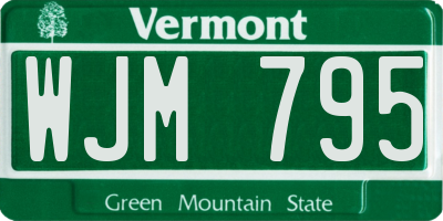 VT license plate WJM795