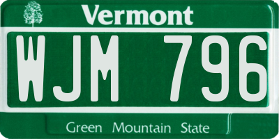 VT license plate WJM796