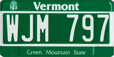 VT license plate WJM797
