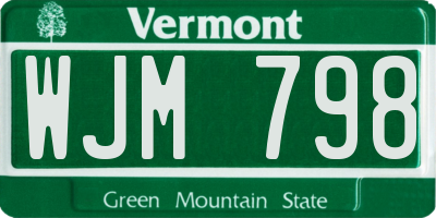VT license plate WJM798