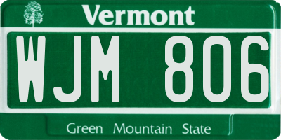 VT license plate WJM806
