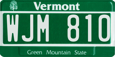 VT license plate WJM810