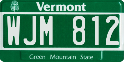 VT license plate WJM812