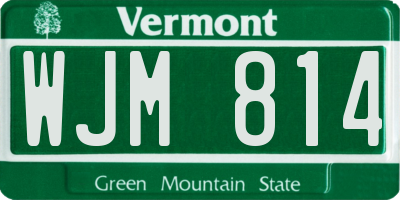 VT license plate WJM814