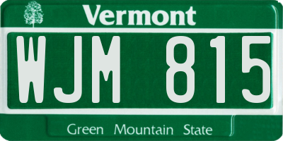 VT license plate WJM815