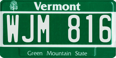VT license plate WJM816