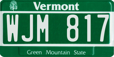 VT license plate WJM817