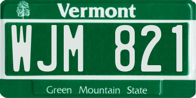VT license plate WJM821
