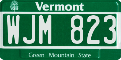 VT license plate WJM823