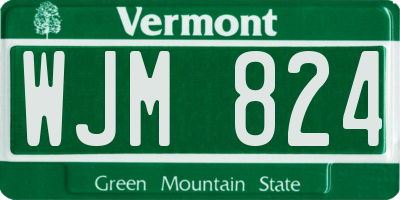 VT license plate WJM824