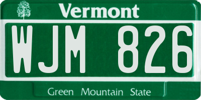 VT license plate WJM826