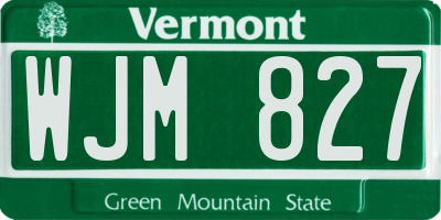 VT license plate WJM827