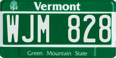 VT license plate WJM828