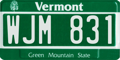 VT license plate WJM831