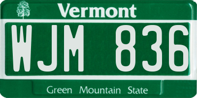 VT license plate WJM836
