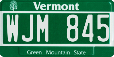 VT license plate WJM845