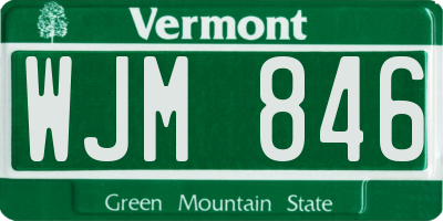 VT license plate WJM846