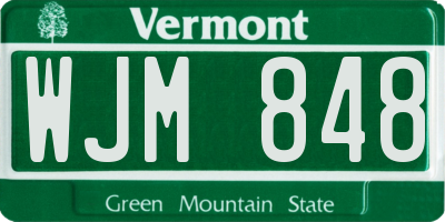 VT license plate WJM848