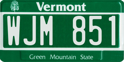 VT license plate WJM851