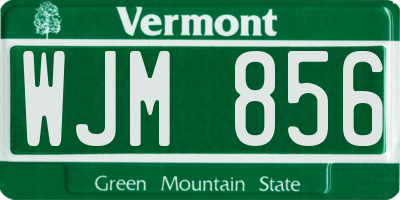 VT license plate WJM856