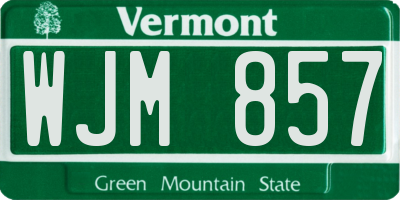 VT license plate WJM857