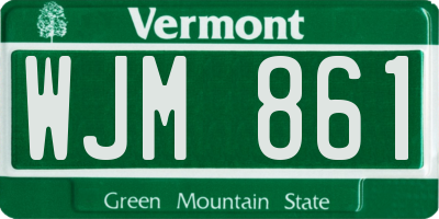 VT license plate WJM861