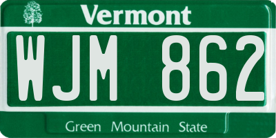 VT license plate WJM862