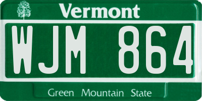 VT license plate WJM864