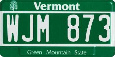 VT license plate WJM873