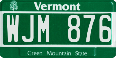 VT license plate WJM876