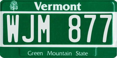 VT license plate WJM877