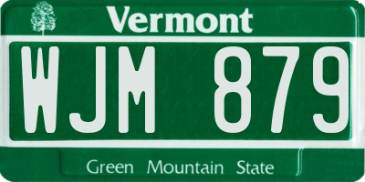 VT license plate WJM879