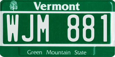 VT license plate WJM881