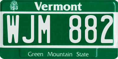 VT license plate WJM882