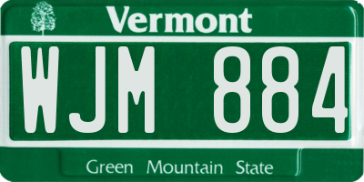 VT license plate WJM884