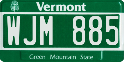 VT license plate WJM885