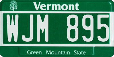 VT license plate WJM895