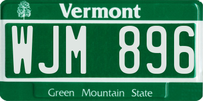 VT license plate WJM896