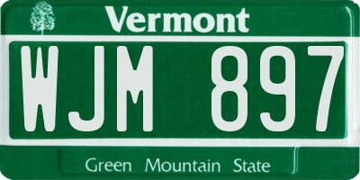 VT license plate WJM897