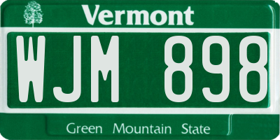 VT license plate WJM898