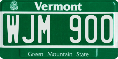VT license plate WJM900