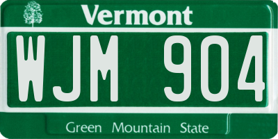 VT license plate WJM904