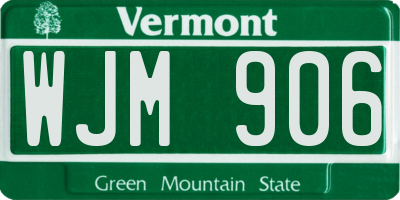 VT license plate WJM906