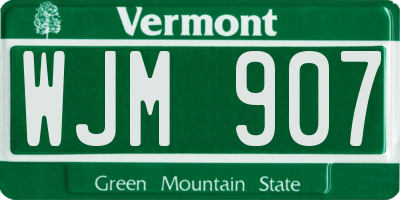 VT license plate WJM907