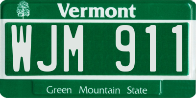 VT license plate WJM911